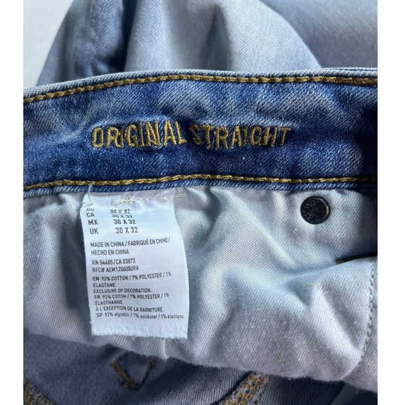American Eagle Outfitter Original Straight Jean Men 30x32 Light Wash Active Flex - Picture 4 of 7